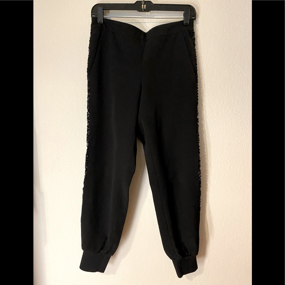 Express sequin tuxedo stripe ankle jogger pant. Size S.